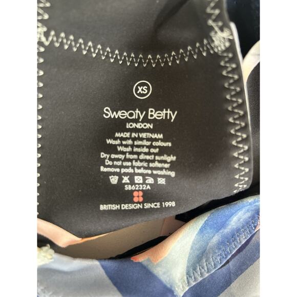 Sweaty Betty Super Sculpt Stream‎ Sustainable Sports Bra Pink Art Print XS - Picture 8 of 9